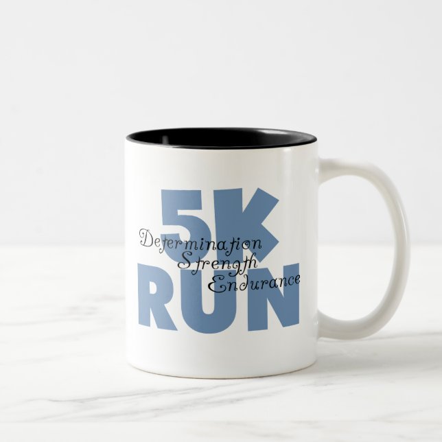 5K Run Blue Zweifarbige Tasse (Rechts)