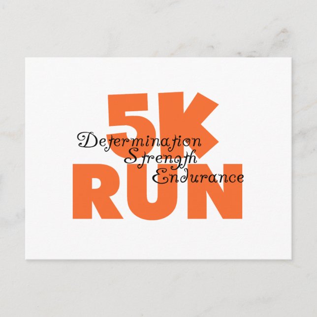 5K Run Orange Postkarte (Vorderseite)