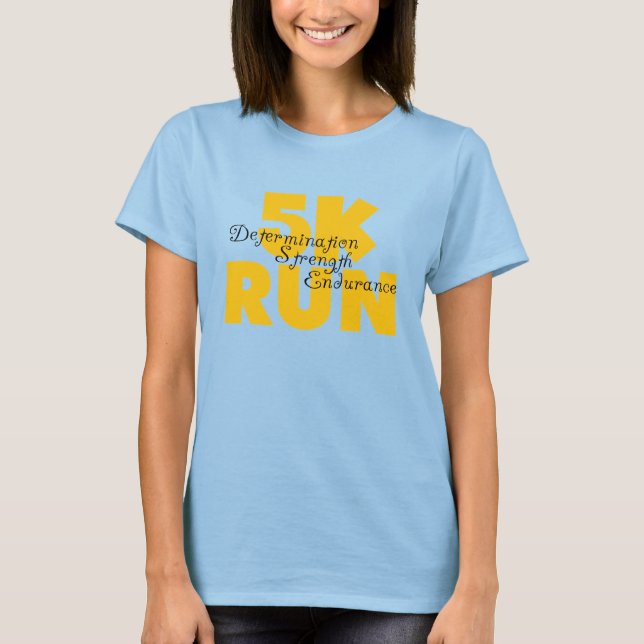 5K Run Yellow Running Athletics Sports T-Shirt (Vorderseite)