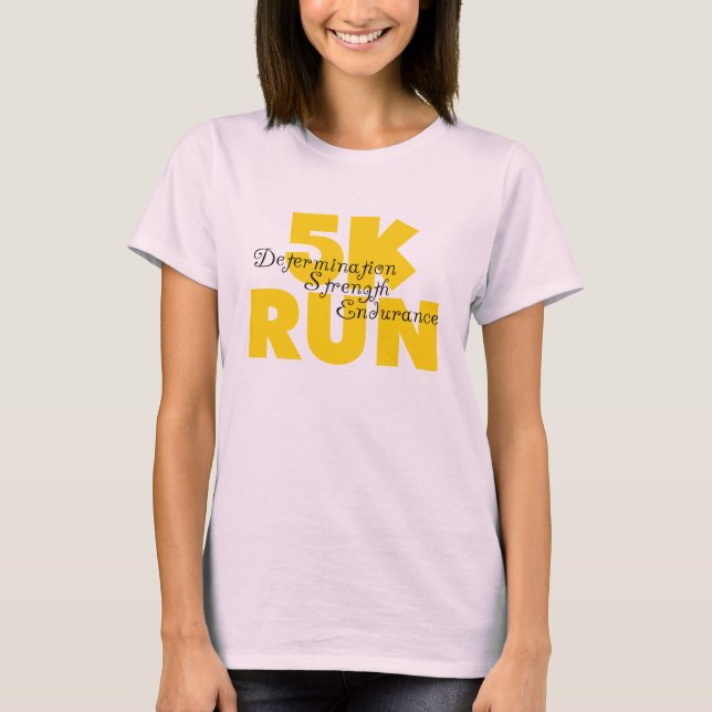 5K Run Yellow Running Athletics Sports T-Shirt (Vorderseite)