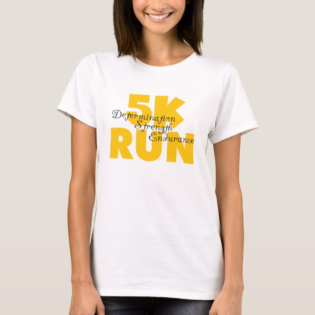 5K Run Yellow Running Athletics Sports T-Shirt (Vorderseite)