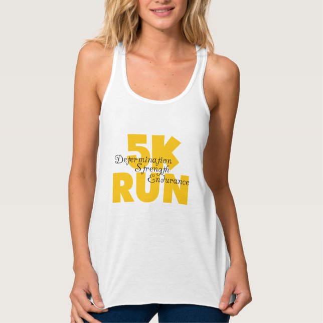 5K Run Yellow Running Athletics Sports Tank Top (Vorderseite)