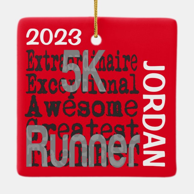 5K Runner Extraordinaire CUSTOM Keramikornament (Rückseite)
