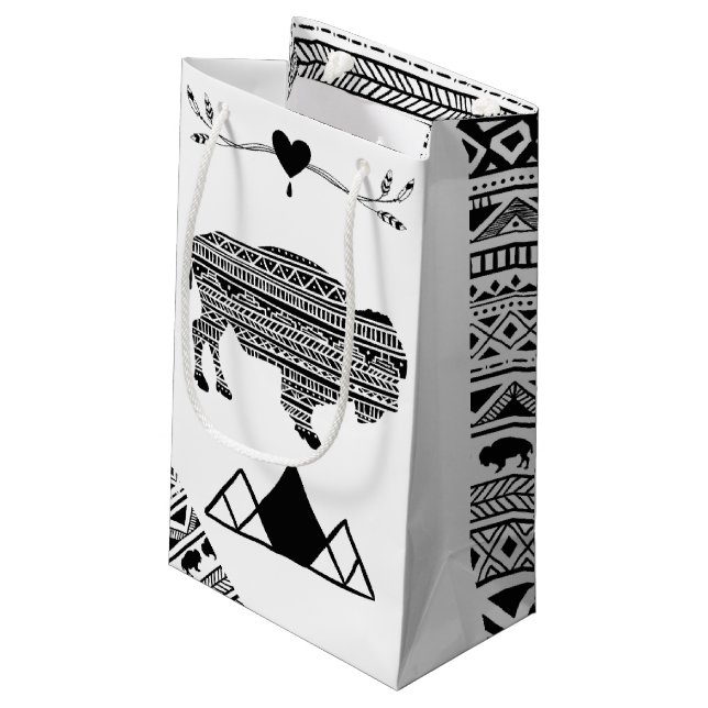 5lx3wx8.5h Kleine Geschenktüte Bag Boho Buffalo Tr (Rückseite Schrägansicht)