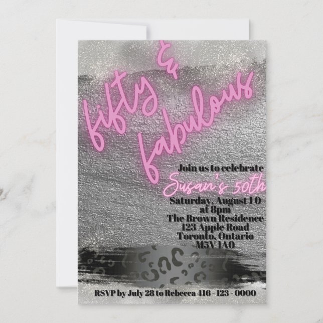 5O & Fabuous Einladung (Vorderseite)