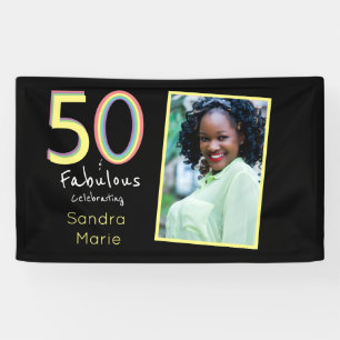 5O und fabelhafte schwarz-gelbe Regenbogen-Chic Ge Banner