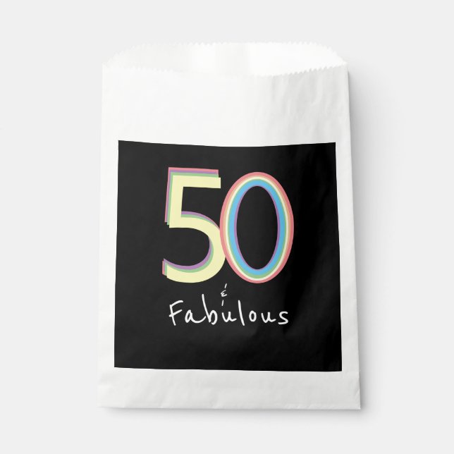 5O und fabelhafte schwarz-gelbe Regenbogen-Chic Ge Geschenktütchen (Vorderseite)