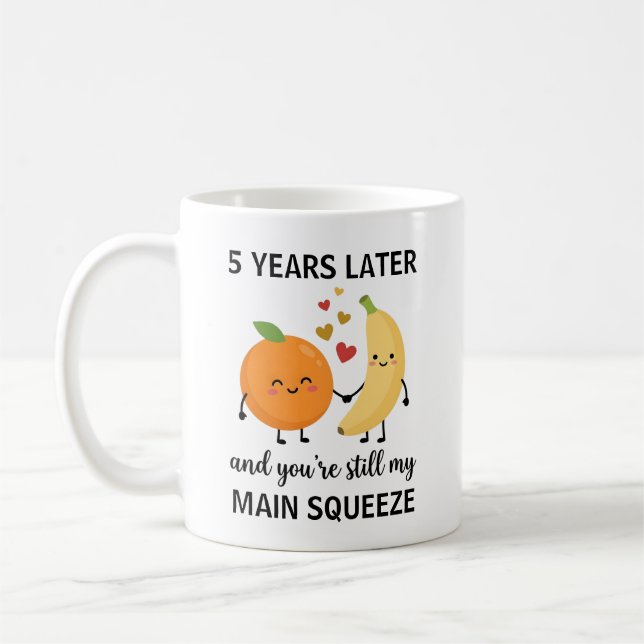 5th Anniversary Coffee Cup Fruit Anniversary Kaffeetasse (Links)
