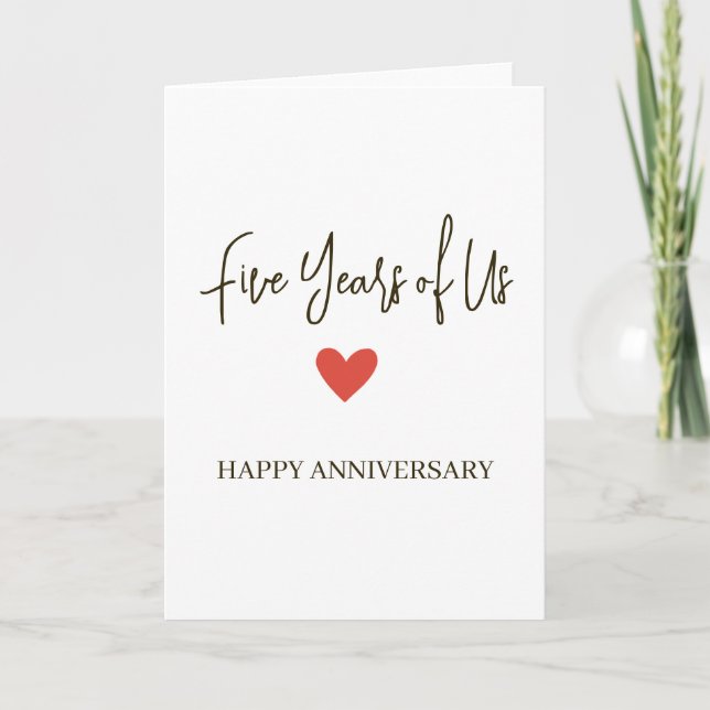 5th Anniversary – Five Years of Us Karte (Vorderseite)
