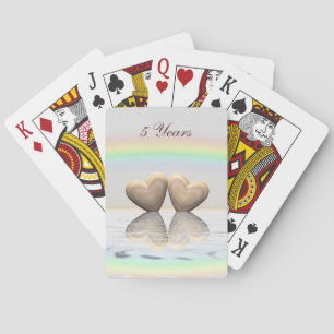 5th Anniversary Wooden Hearts Spielkarten
