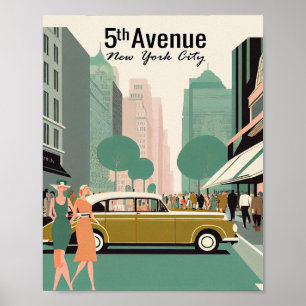 5th Avenue New York Minimalist Vintage Poster Kuns