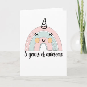 5th Birthday Boho Rainbow 5 Years Old Unicorn Karte