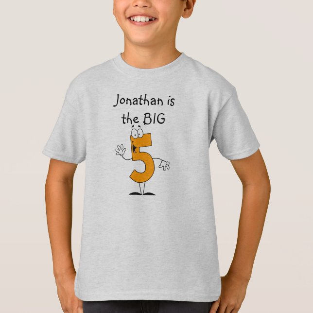 5th Birthday Customized Tshirt (Vorderseite)