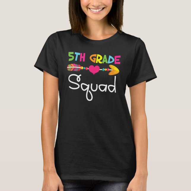 5th Fifth Grade Squad Back To School Teacher Stude T-Shirt (Vorderseite)