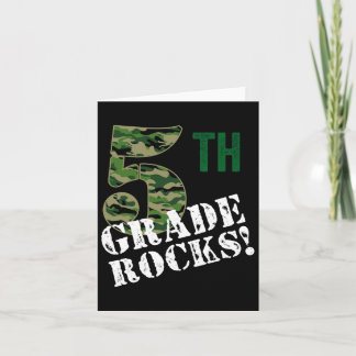 5th Grad Rocks Camo Fifth Grader Back To School C Karte