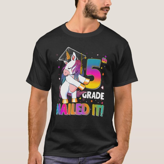 5th Grade Funny Unicorn Graduate Happy Last Day Of T-Shirt (Vorderseite)