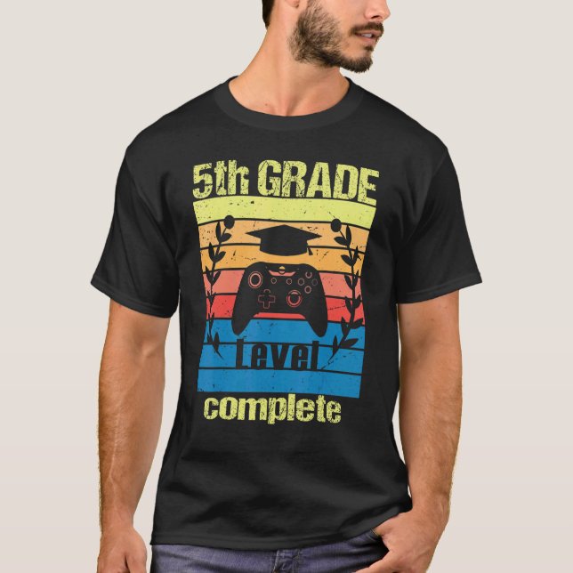 5th Grade Level Complete  Graduation Video Gamer C T-Shirt (Vorderseite)