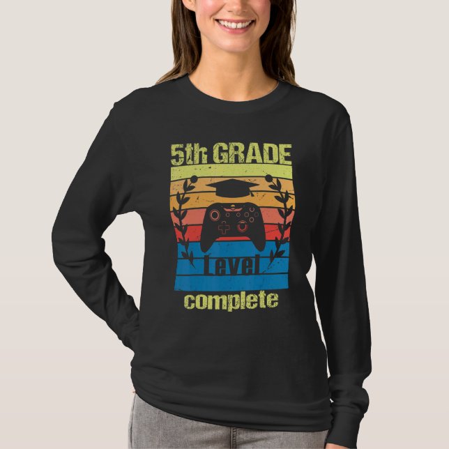 5th Grade Level Complete  Graduation Video Gamer C T-Shirt (Vorderseite)