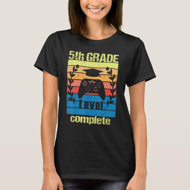 5th Grade Level Complete  Graduation Video Gamer C T-Shirt (Vorderseite)