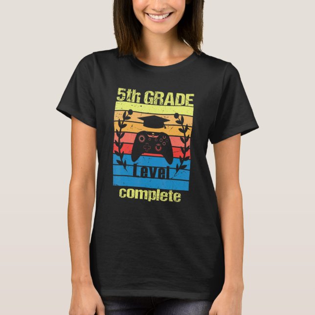 5th Grade Level Complete  Graduation Video Gamer T-Shirt (Vorderseite)