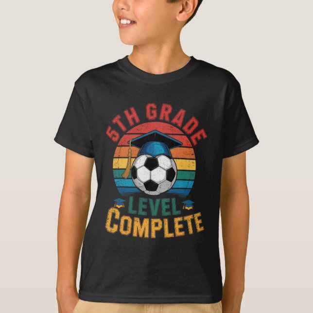 5th Grade Level Complete Soccer Boy Girl Last Day  T-Shirt (Vorderseite)