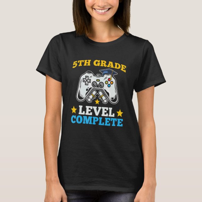 5th Grade Level Complete Video Games Graduation Cl T-Shirt (Vorderseite)