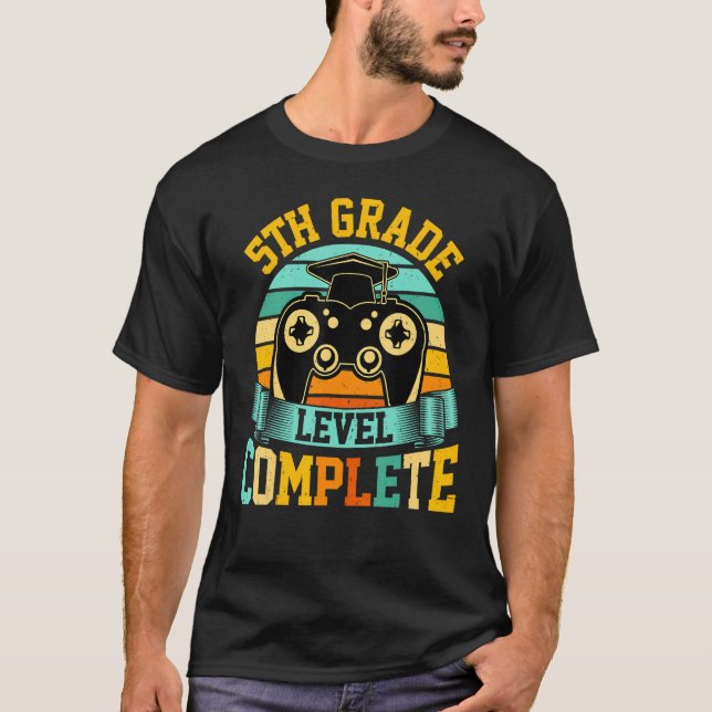 5th Grade Level Complete  Video Gaming Gamer Gradu T-Shirt (Vorderseite)