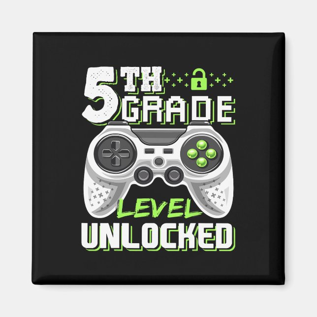 5th Grade Level Unlock Video Game Byck to School Magnet (Vorne)