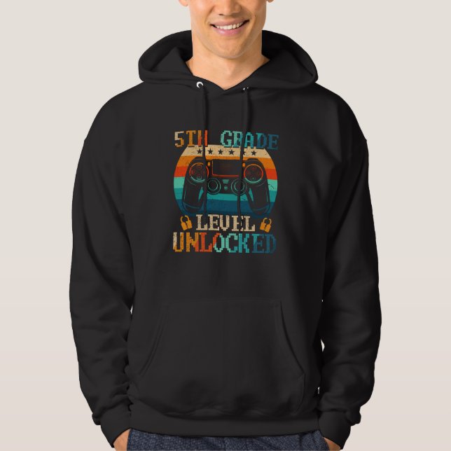5th Grade Level Unlocked Gamer First Day Of School Hoodie (Vorderseite)