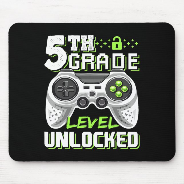 5th Grade Level Unlocked Video Game Back To School Mousepad (Vorne)