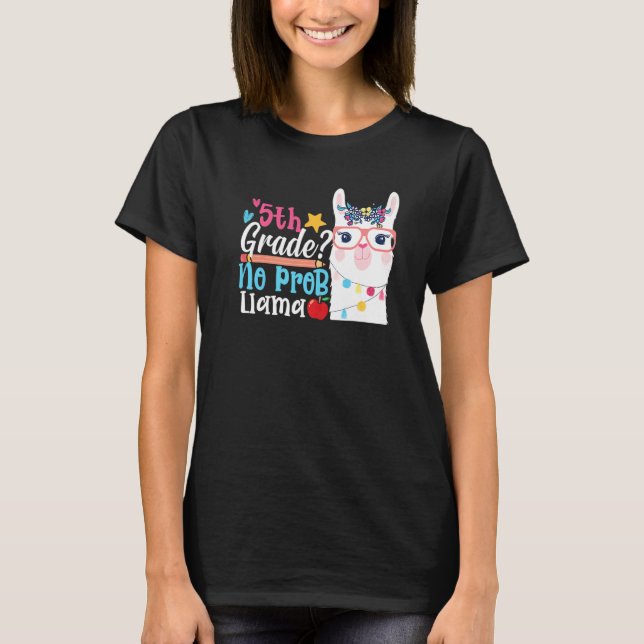 5th Grade No Prob Llama First Day Of School Teache T-Shirt (Vorderseite)
