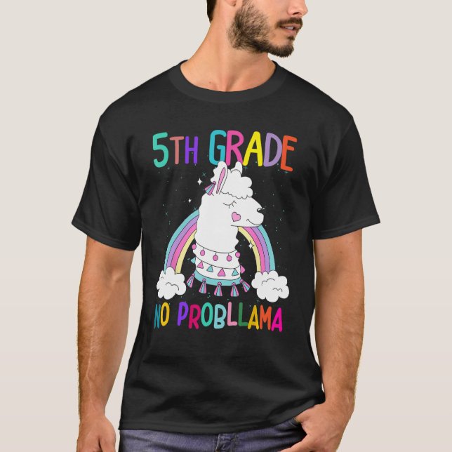 5th Grade No Prob Llama First Day Of School Teache T-Shirt (Vorderseite)