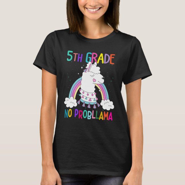 5th Grade No Prob Llama First Day Of School Teache T-Shirt (Vorderseite)