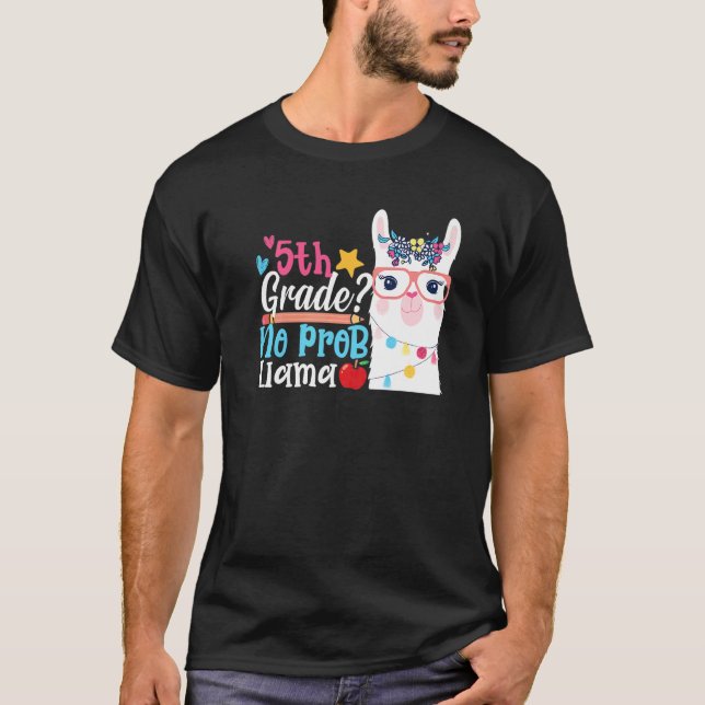 5th Grade No Prob Llama First Day Of School Teache T-Shirt (Vorderseite)