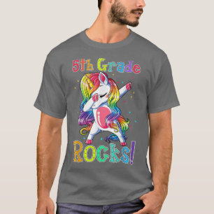 5th Grade Rocks Dabbing Unicorn Zurück nach Scho T-Shirt