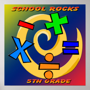 5th Grade Rocks - Math Symbols Poster