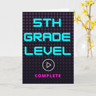 5th Grade School Abschluss Gamer Girl Gruß Karte