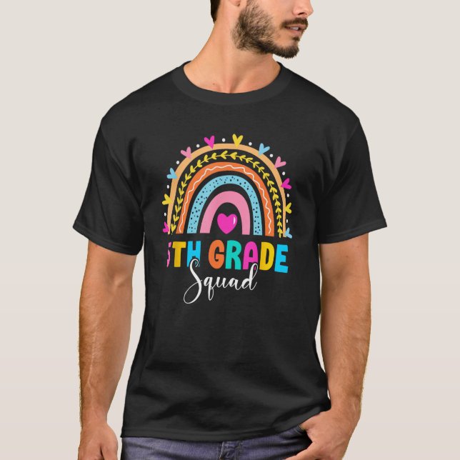 5th Grade Squad Back to School Rainbow Lehrer - Fi T-Shirt (Vorderseite)