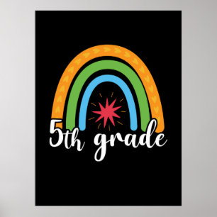 5th Grade Teacher 5th Grade Rainbow Star Poster