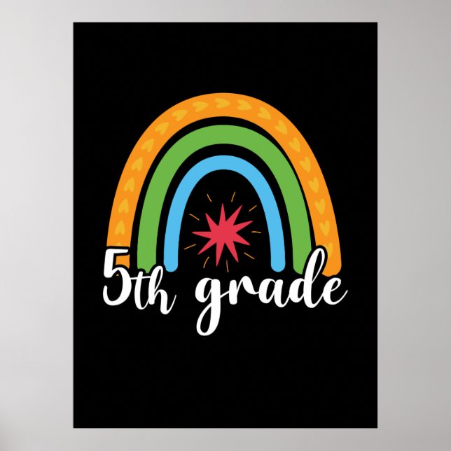5th Grade Teacher 5th Grade Rainbow Star Poster (Vorne)