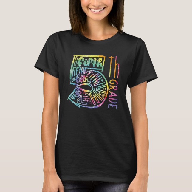 5th Grade Typography Team Fifth Grade Teacher Back T-Shirt (Vorderseite)