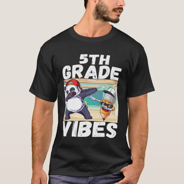 5th Grade Vibes Dabbing Panda Back to School Kids  T-Shirt (Vorderseite)