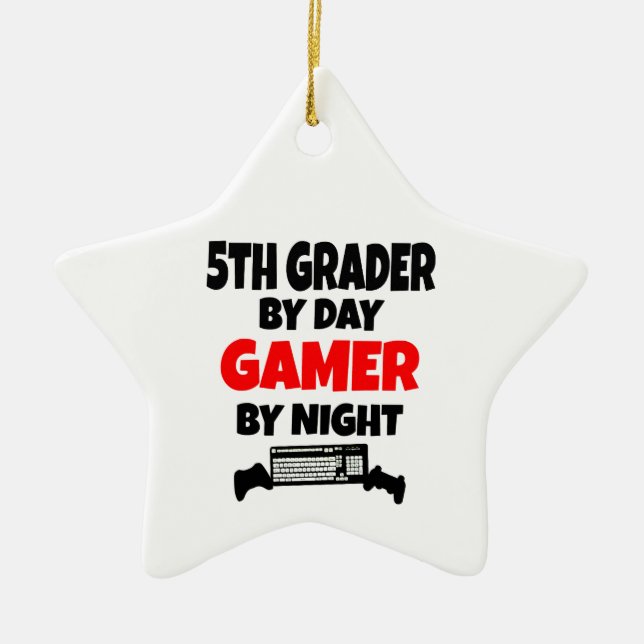 5th Grader Gamer Keramik Ornament (Vorne)
