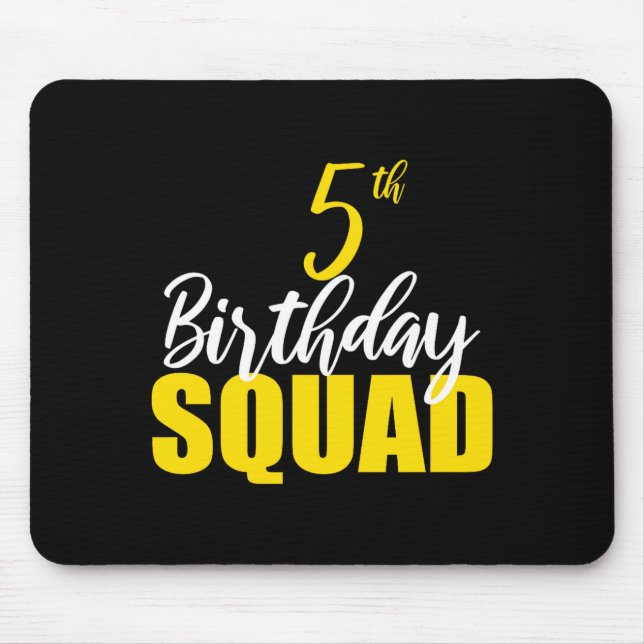 5th Happy Birthday Squad Party Bday Family Group P Mousepad (Vorne)