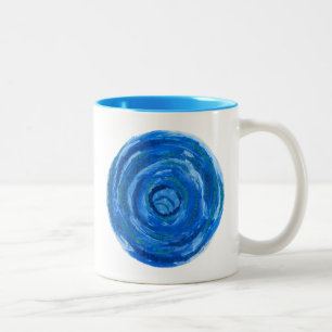 5th-Throat Chakra heilende blaue Grafik #2 Zweifarbige Tasse