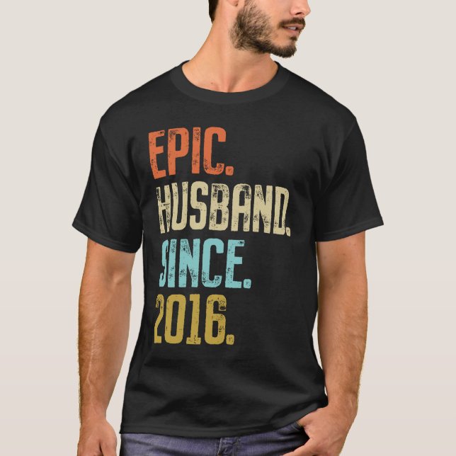 5th Wedding Anniversary For Him Epic Husband Since T-Shirt (Vorderseite)
