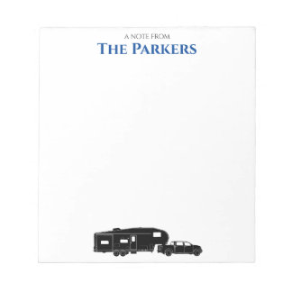 5th Wheel Camper / RV - Personalisierter Notepad Notizblock