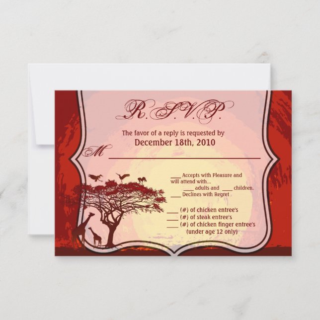 5x3.5 R.S.V.P. Karte Afrikanische Safari Giraffe S (Vorderseite)