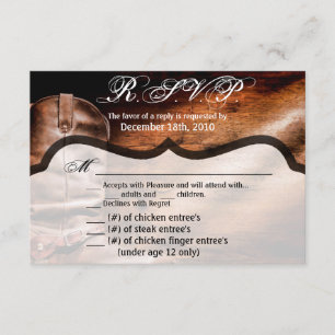 5x3.5 R.S.V.P.-Karte XMAS Cowboy Boots Barn Wood R Einladung