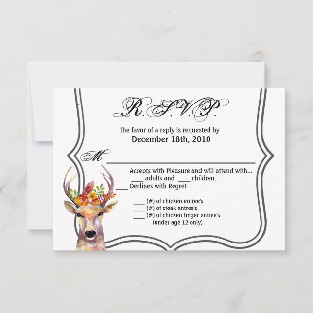 5x3.5 R.S.V.P. Kartengeometrie des Buchsenkopfes Einladung (Vorderseite)